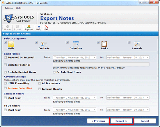 Import Lotus Notes into Outlook 2010 9.4