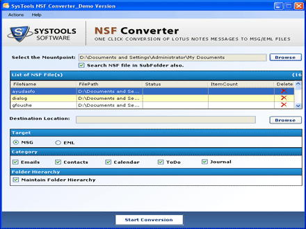 Export NSF Database