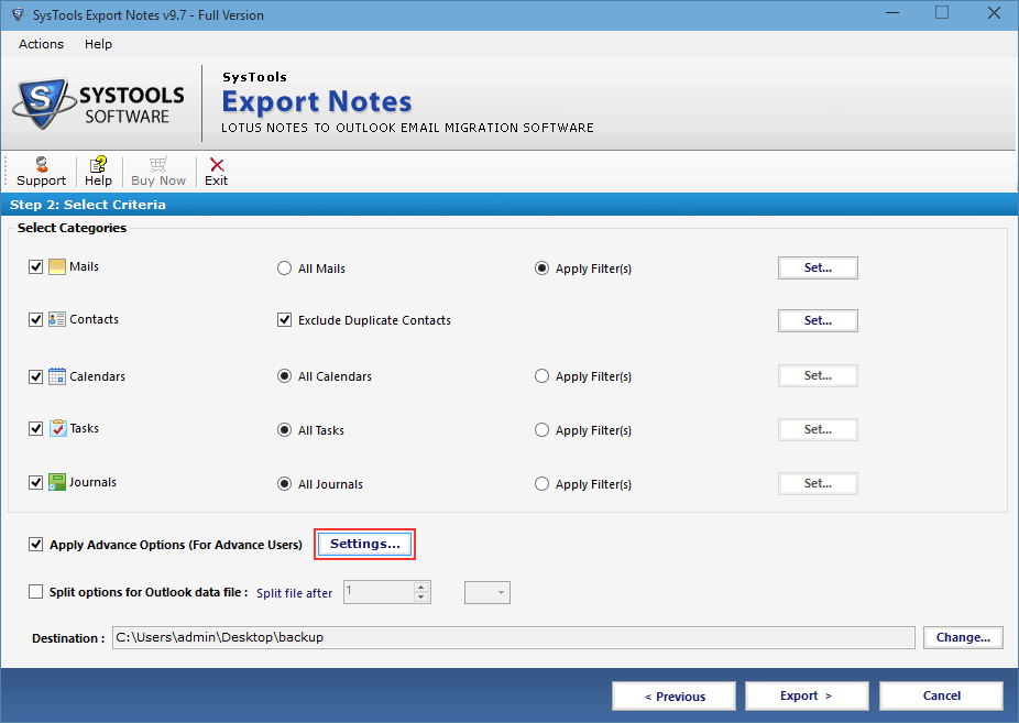 Advance Setting