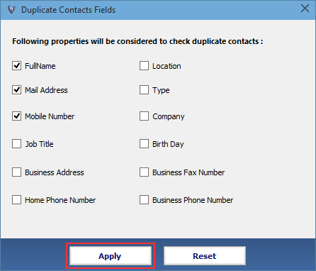 Contacts Fields